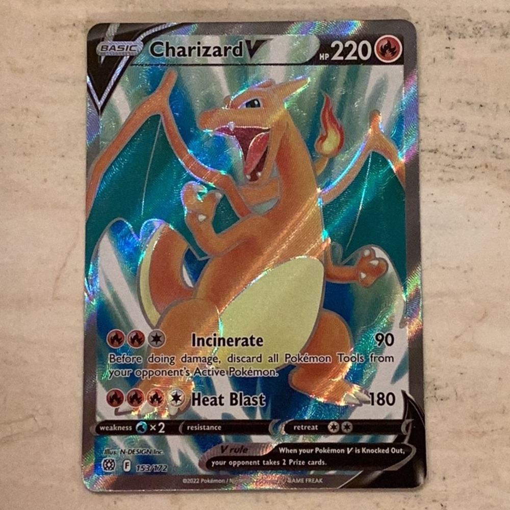 Charizard V 2022 Pokemon 153/172 Brilliant Stars Sword & Shield Holo Card #153 - Picture 6 of 8